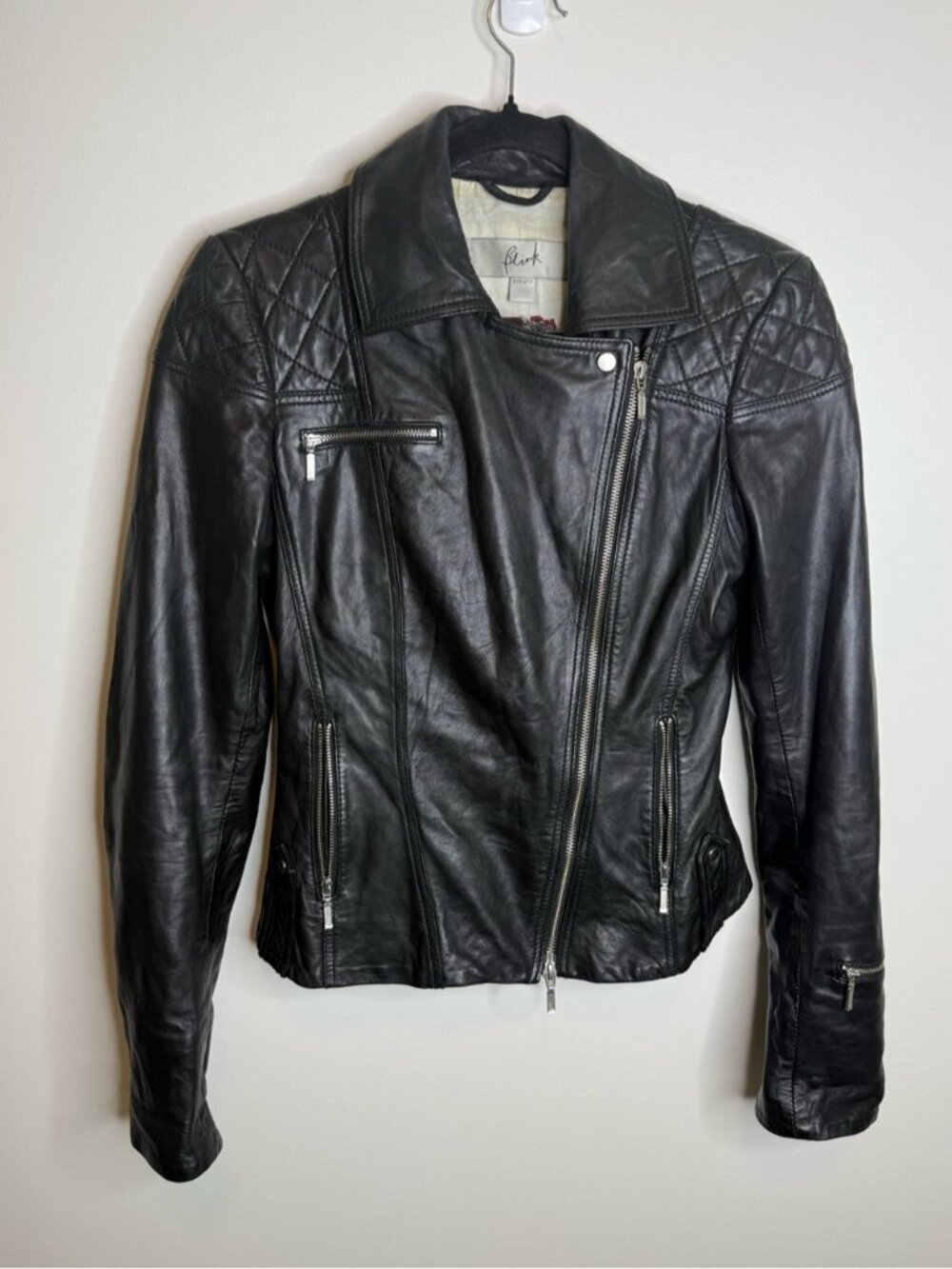 Blink Leather Motorcycle Jacket size xxs